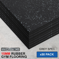 Armortech 50 Pack Grey 15mm Rubber Gym Flooring Mats