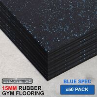 Armortech 50 Pack Blue 15mm Rubber Gym Flooring Mats